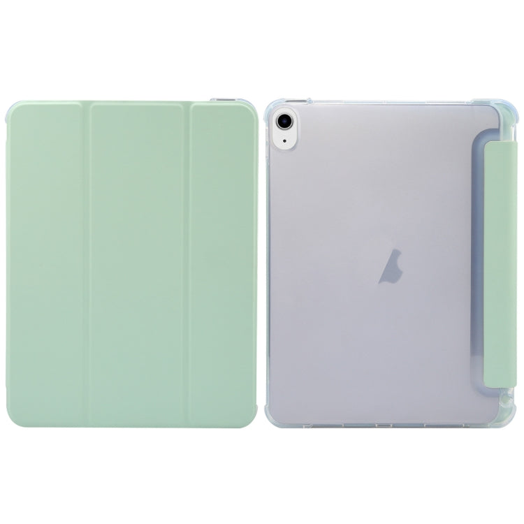 For iPad Air 11 2024 3-folding Electric Pressed Skin Texture Leather Tablet Case(Green) - iPad Air 11 2024 Cases by buy2fix | Online Shopping UK | buy2fix