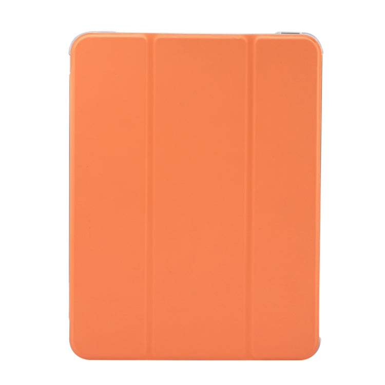 For iPad Air 11 2024 3-folding Electric Pressed Skin Texture Leather Tablet Case(Orange) - iPad Air 11 2024 Cases by buy2fix | Online Shopping UK | buy2fix