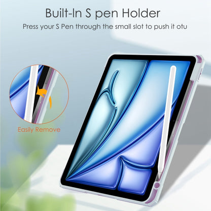 For iPad Air 11 2024 Pure Color 3-fold Clear TPU Smart Leather Tablet Case(Sky Blue) - iPad Air 11 2024 Cases by buy2fix | Online Shopping UK | buy2fix