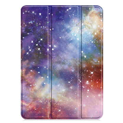 For iPad Pro 11 2024 Custer Painted 3-Fold Holder Smart Leather Tablet Case(Milky Way Nebula) - iPad Pro 11 2024 Cases by buy2fix | Online Shopping UK | buy2fix