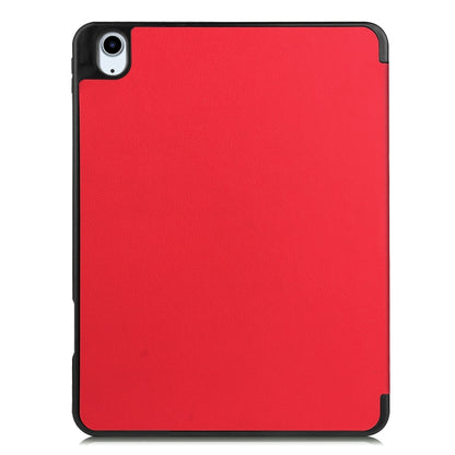 For iPad Air 11 2024 Custer TPU Pure Color 3-Fold Holder Smart Leather Tablet Case(Red) - iPad Air 11 2024 Cases by buy2fix | Online Shopping UK | buy2fix