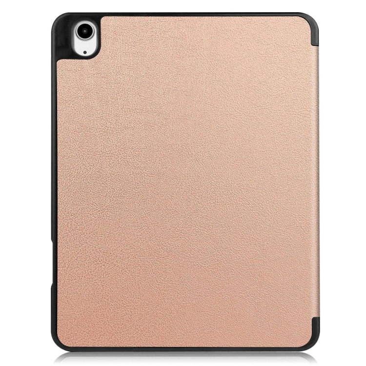 For iPad Air 13 2024 Custer TPU Pure Color 3-Fold Holder Smart Leather Tablet Case with Pen Tray(Rose Gold) - iPad Air 13 2024 Cases by buy2fix | Online Shopping UK | buy2fix