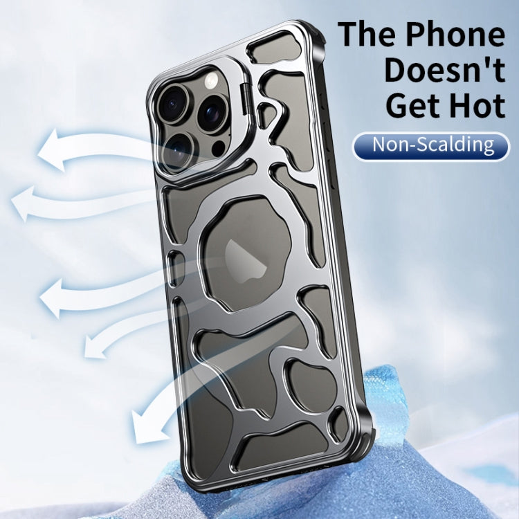 For iPhone 14 Pro Max Auspicious Cloud Series MagSafe Metal Phone Case with Bracket(Silver) - iPhone 14 Pro Max Cases by buy2fix | Online Shopping UK | buy2fix