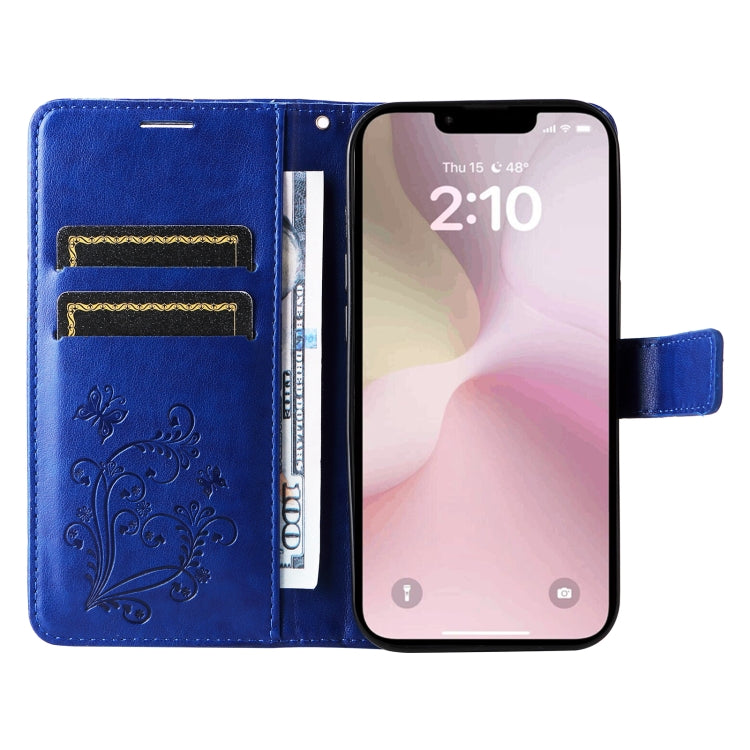 For iPhone SE 2024 3D Butterfly Embossed Pattern Flip Leather Phone Case(Blue) - More iPhone Cases by buy2fix | Online Shopping UK | buy2fix