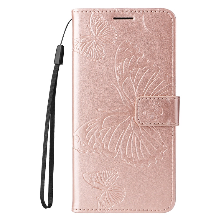 For iPhone 16 Pro Max 3D Butterfly Embossed Pattern Flip Leather Phone Case(Rose Gold) - iPhone 16 Pro Cases by buy2fix | Online Shopping UK | buy2fix