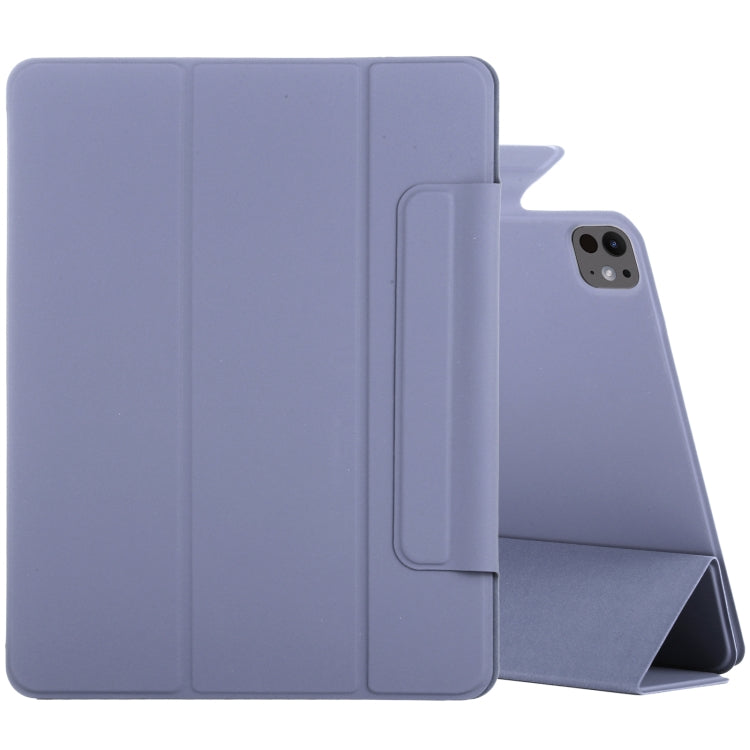 For iPad Pro 13 2024 Double-sided Clip Fixed Buckle Magnetic PU Leather Smart Tablet Case(Purple) - iPad Pro 13 2024 Cases by buy2fix | Online Shopping UK | buy2fix