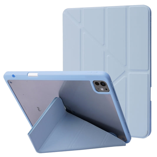 For iPad Pro 13 2024 Deformation Transparent Acrylic Leather Tablet Case(Light Blue) - iPad Pro 13 2024 Cases by buy2fix | Online Shopping UK | buy2fix