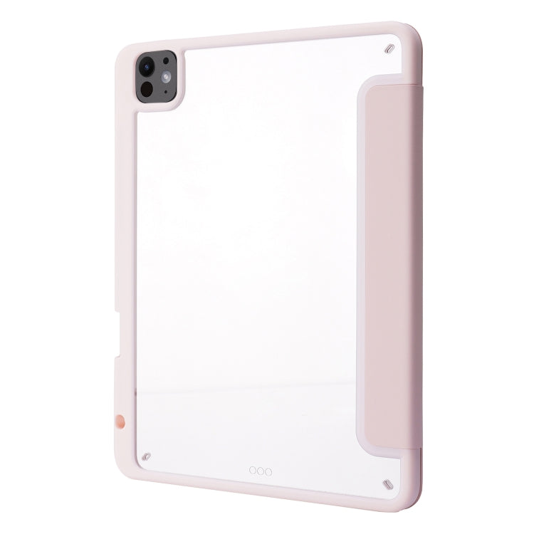 For iPad Pro 11 2024 Deformation Transparent Acrylic Leather Tablet Case(Pink) - iPad Pro 11 2024 Cases by buy2fix | Online Shopping UK | buy2fix