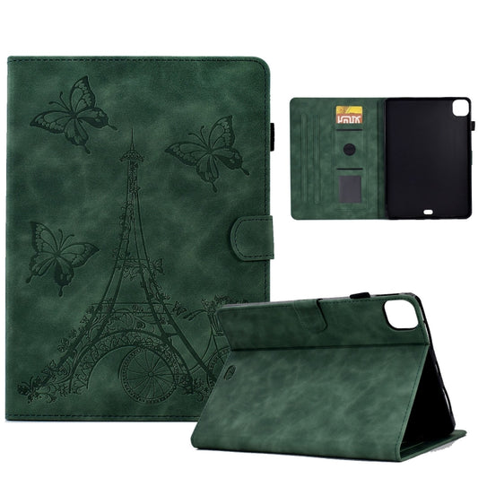 For iPad Pro 11 2024 Tower Embossed Leather Smart Tablet Case(Green) - iPad Pro 11 2024 Cases by buy2fix | Online Shopping UK | buy2fix