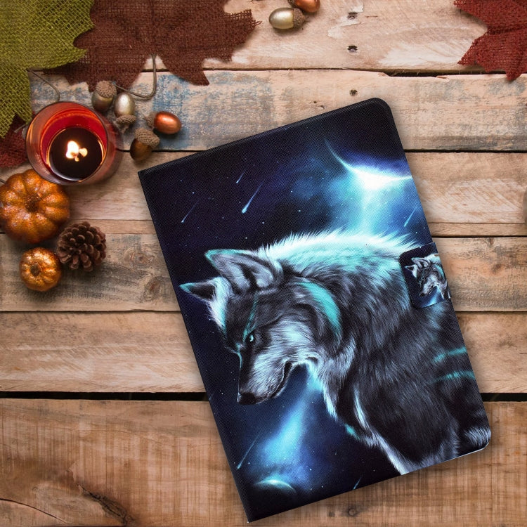 For iPad Pro 11 2024 Colored Drawing Smart Leather Tablet Case(Wolf) - iPad Pro 11 2024 Cases by buy2fix | Online Shopping UK | buy2fix