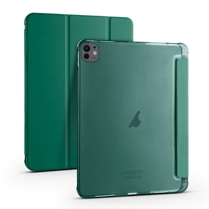 For iPad Pro 11 2024 3-fold TPU Leather Smart Tablet Case with Pen Slot(Pine Green) - iPad Pro 11 2024 Cases by buy2fix | Online Shopping UK | buy2fix