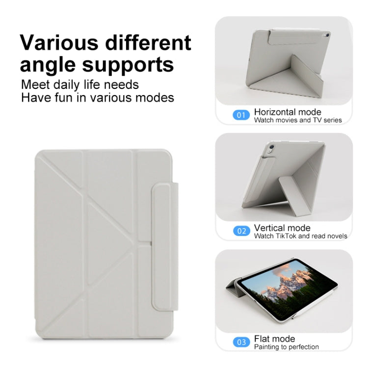 For iPad Pro 11 2024 Y-Shape Double-sided Clip Magnetic Smart Tablet Case(Light Grey) - iPad Pro 11 2024 Cases by buy2fix | Online Shopping UK | buy2fix