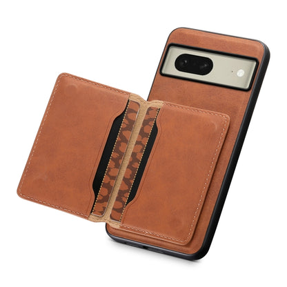 For Google Pixel 8 Denior D13 Retro Texture Leather MagSafe Card Bag Phone Case(Brown) - Google Cases by Denior | Online Shopping UK | buy2fix