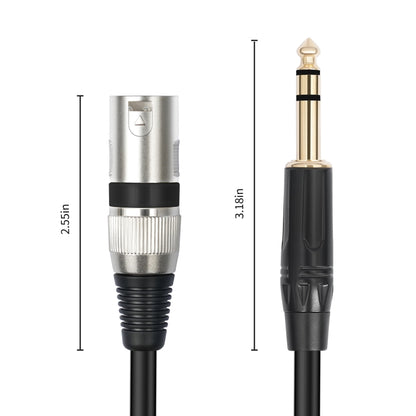 TC145BK55 6.35mm 1/4 TRS Male to XLR 3pin Male Microphone Cable, Length:5m(Black) - Microphone Audio Cable & Connector by buy2fix | Online Shopping UK | buy2fix