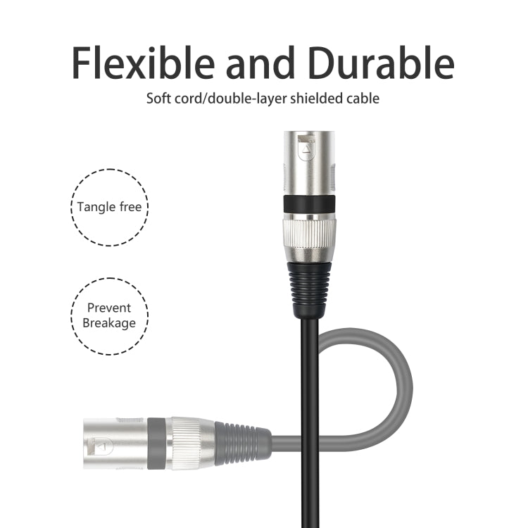 TC145BK55 6.35mm 1/4 TRS Male to XLR 3pin Male Microphone Cable, Length:10m(Black) - Microphone Audio Cable & Connector by buy2fix | Online Shopping UK | buy2fix