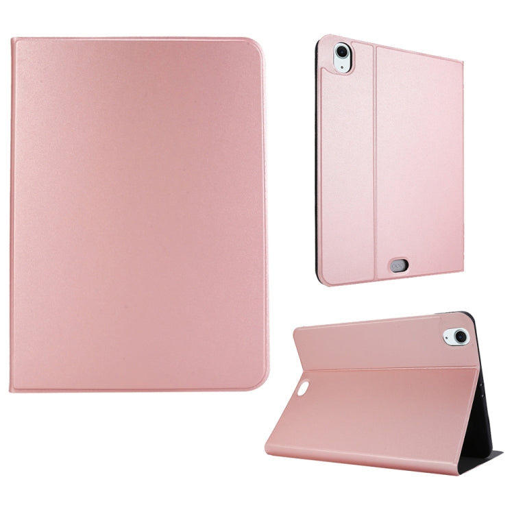 For iPad Air 11 2024 Stretch Voltage Plain Leather Smart Tablet Case(Rose Gold) - iPad Air 11 2024 Cases by buy2fix | Online Shopping UK | buy2fix