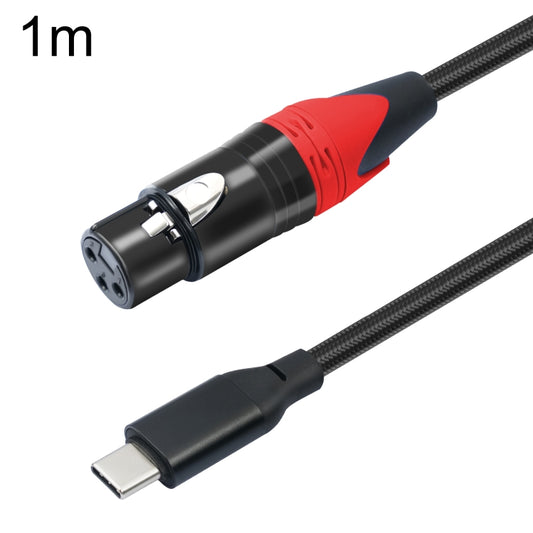 TY03RE Type-C Male to XLR Female Audio Cable for Dynamic Microphone, Length:1m(Black) - Microphone Audio Cable & Connector by buy2fix | Online Shopping UK | buy2fix
