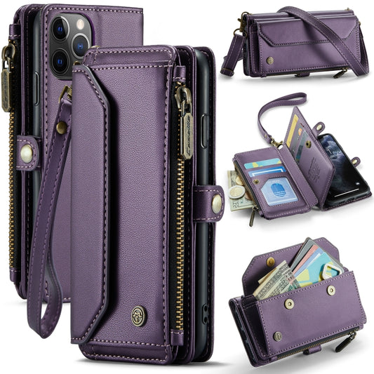 For iPhone 11 Pro Max CaseMe C36 Card Slots Zipper Wallet RFID Anti-theft Leather Phone Case(Purple) - iPhone 11 Pro Max Cases by CaseMe | Online Shopping UK | buy2fix