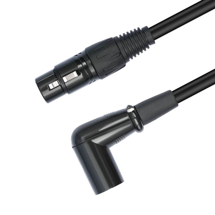 XK042L XLR 3pin Straight Female to Elbow Male Audio Cable, Length:1m(Black) - Microphone Audio Cable & Connector by buy2fix | Online Shopping UK | buy2fix