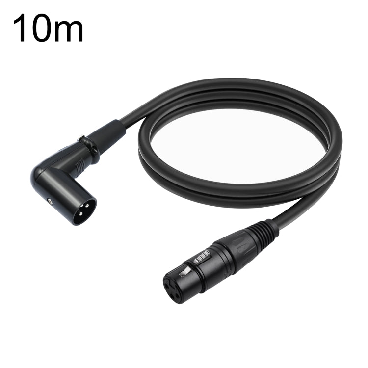 XK042L XLR 3pin Straight Female to Elbow Male Audio Cable, Length:10m(Black) - Microphone Audio Cable & Connector by buy2fix | Online Shopping UK | buy2fix