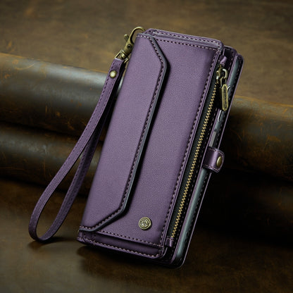 For Samsung Galaxy A14 5G / 4G CaseMe C36 Card Slots Zipper Wallet RFID Anti-theft Leather Phone Case(Purple) - Galaxy Phone Cases by CaseMe | Online Shopping UK | buy2fix