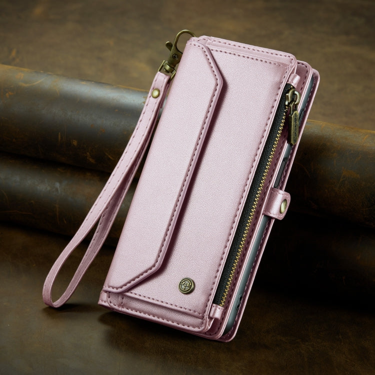 For Samsung Galaxy A23 CaseMe C36 Card Slots Zipper Wallet RFID Anti-theft Leather Phone Case(Pink) - Galaxy Phone Cases by CaseMe | Online Shopping UK | buy2fix