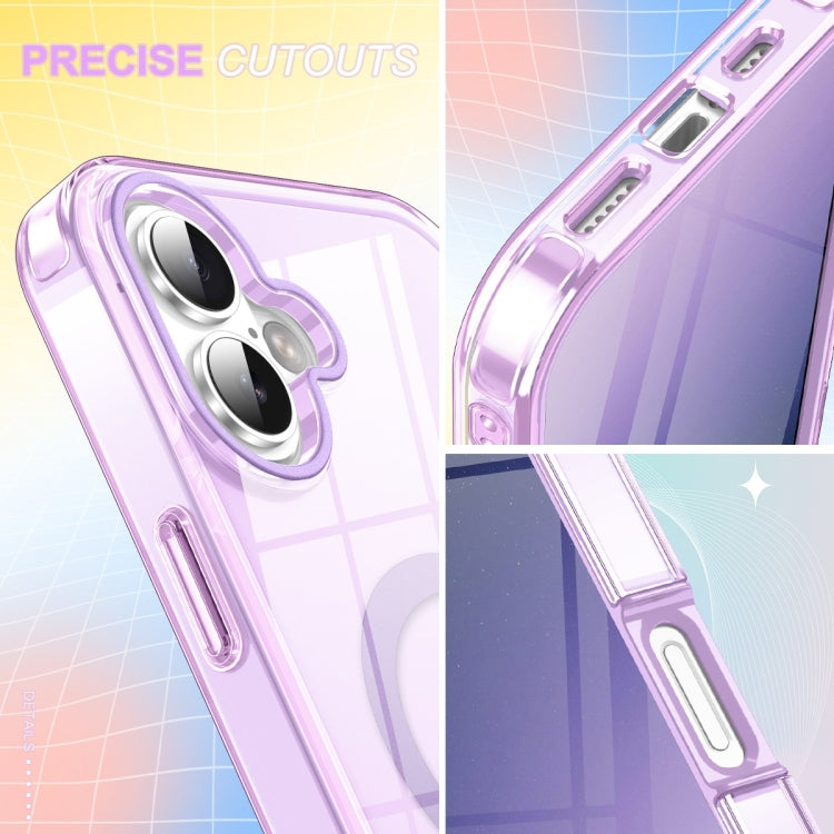 For iPhone 16 Plus Colorful MagSafe Magnetic PC Hybrid TPU Phone Case(Light Purple) - iPhone 16 Plus Cases by buy2fix | Online Shopping UK | buy2fix