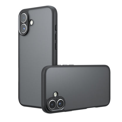 For iPhone 16 Plus Armor Precise Hole PC Hybrid TPU Phone Case(Frosted Black) - iPhone 16 Plus Cases by buy2fix | Online Shopping UK | buy2fix