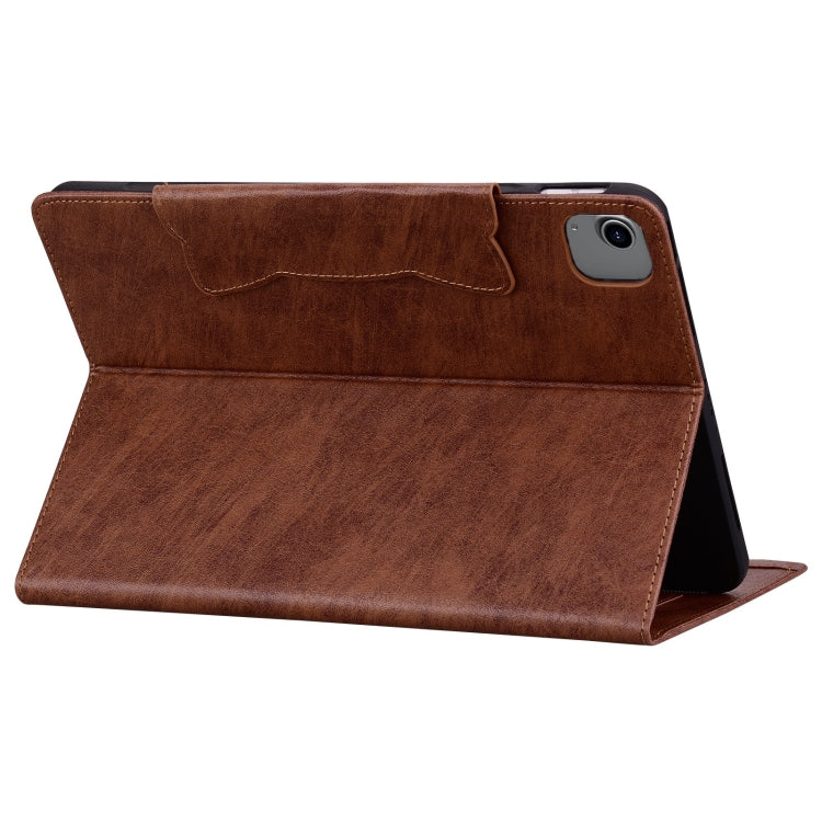 For iPad Air 11 2024 / Air 5 / Air 4 Cat Buckle Leather Smart Tablet Case(Brown) - iPad Air 11 2024 Cases by buy2fix | Online Shopping UK | buy2fix