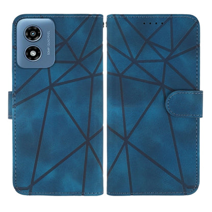 For Motorola Moto G Play 4G 2024 Skin Feel Geometric Lines Leather Phone Case(Blue) - Motorola Cases by buy2fix | Online Shopping UK | buy2fix