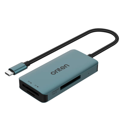 Onten C11 3 in 1 USB-C / Type-C to CFepress Type-B & SD & TF Card Reader(Pine Green) - Card Reader by Onten | Online Shopping UK | buy2fix