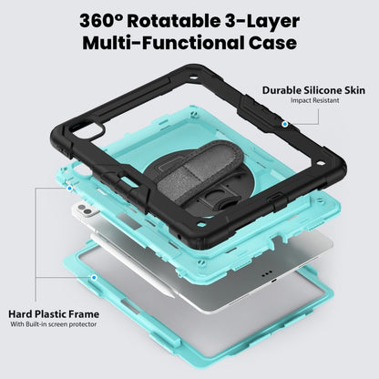 For iPad Pro 13 2024 Silicone Hybrid PC Tablet Case with Shoulder Strap(Light Blue + Black) - iPad Pro 13 2024 Cases by buy2fix | Online Shopping UK | buy2fix