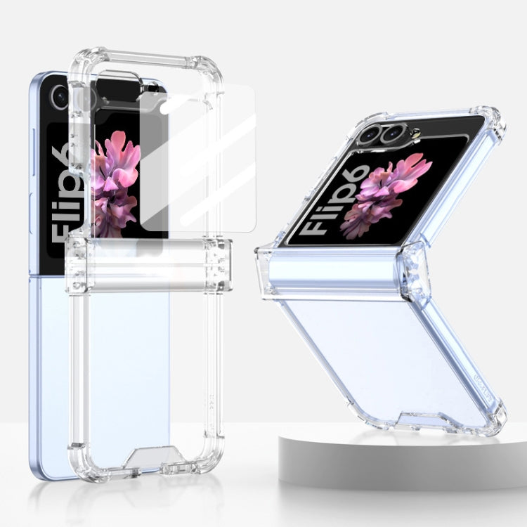 For Samsung Galaxy Z Flip6 GKK Airbag Hinge Full Coverage Phone Case with Tempered Film(Transparent) - Galaxy Z Flip6 5G Cases by GKK | Online Shopping UK | buy2fix