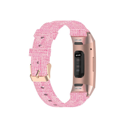 For Fitbit Charge 4 / Charge 3 / Charge3 SE Braided Nylon Watch Band Plastic Head, Size: Free Size(Pink) - Watch Bands by buy2fix | Online Shopping UK | buy2fix