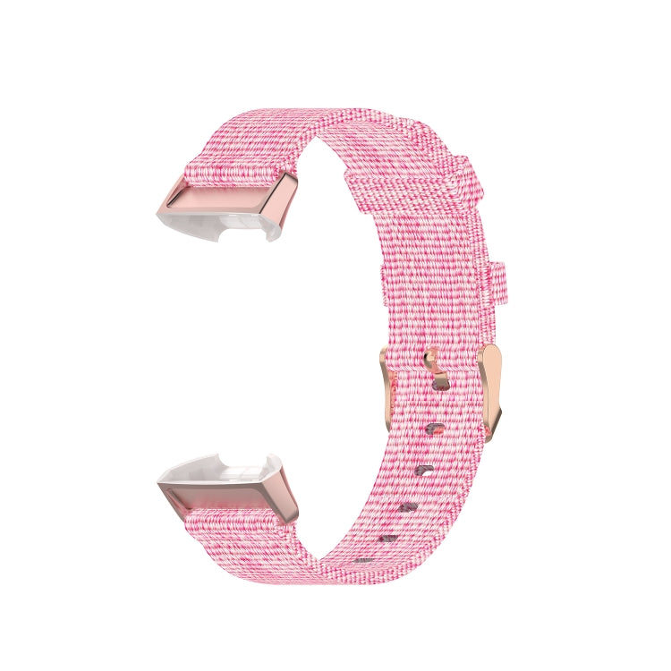 For Fitbit Charge 4 / Charge 3 / Charge3 SE Braided Nylon Watch Band Plastic Head, Size: Free Size(Pink) - Watch Bands by buy2fix | Online Shopping UK | buy2fix