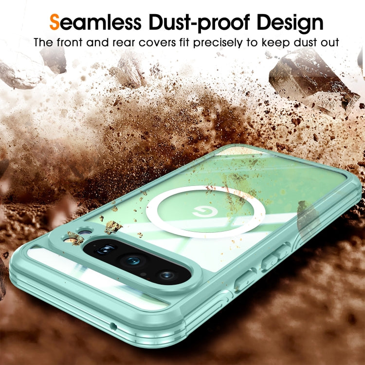 For Google Pixel 9 / 9 Pro RedPepper Transparent IP65 Life Waterproof Phone Case(Green) - Google Cases by RedPepper | Online Shopping UK | buy2fix