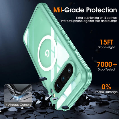 For Google Pixel 9 / 9 Pro RedPepper Transparent IP65 Life Waterproof Phone Case(Green) - Google Cases by RedPepper | Online Shopping UK | buy2fix