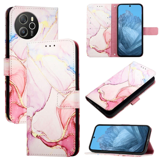 For Blackview Shark 8 PT003 Marble Pattern Flip Leather Phone Case(Rose Gold) - More Brand by buy2fix | Online Shopping UK | buy2fix