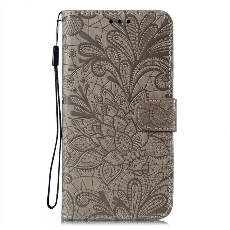 For Xiaomi Redmi K70 Lace Flower Embossing Flip Leather Phone Case(Grey) - K70 Cases by buy2fix | Online Shopping UK | buy2fix