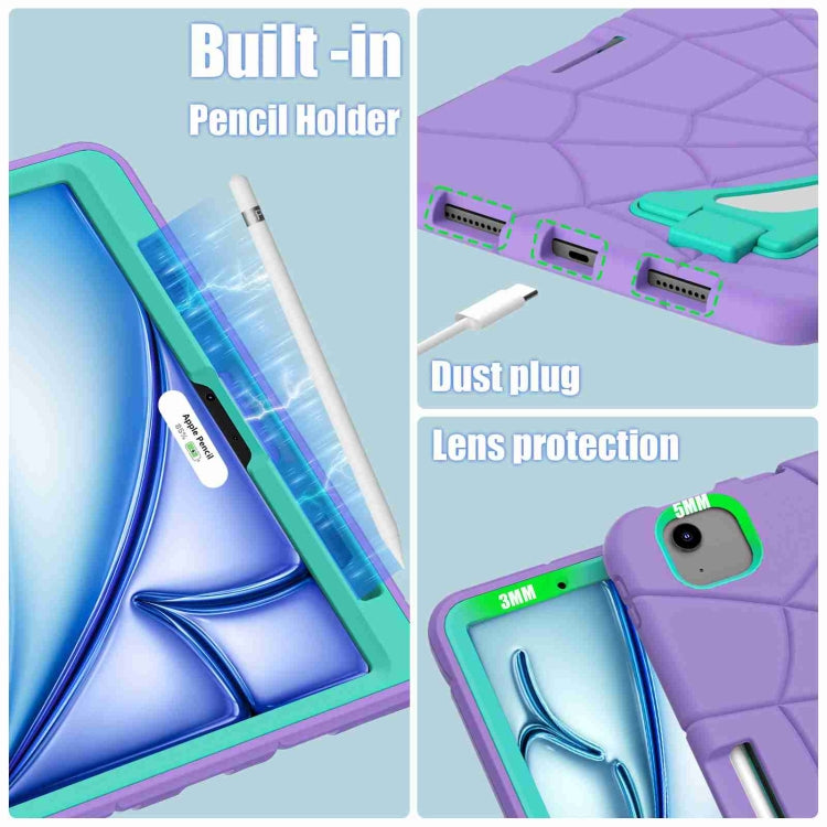 For iPad Air 11 2024 Silicone + PC Shockproof Protective Tablet Case(Purple Mint Green) - iPad Air 11 2024 Cases by buy2fix | Online Shopping UK | buy2fix