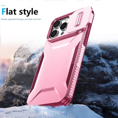 For iPhone 16 Pro Max Sliding Camshield Phone Case(Pink + Rose Red) - iPhone 16 Pro Max Cases by buy2fix | Online Shopping UK | buy2fix