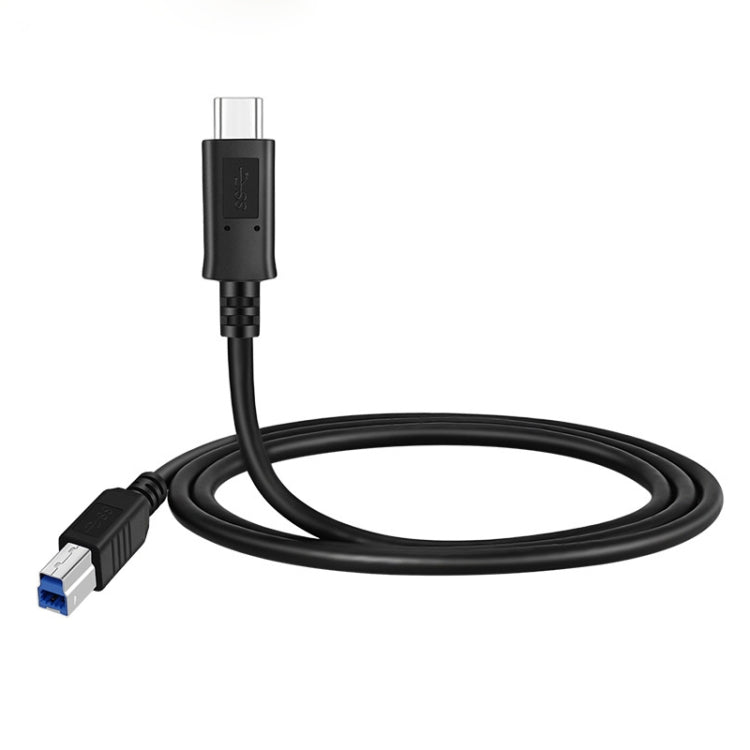 USB-C / Type-C3.1 to USB3.0 Male Square Port Printer Extension Data Cable, Length:1m(Black) - USB Cable by buy2fix | Online Shopping UK | buy2fix