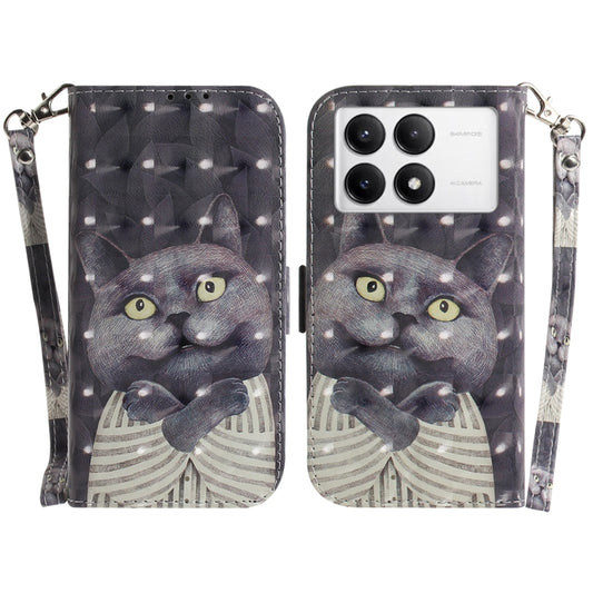 For Xiaomi Redmi K70 Pro / K70 3D Colored Flip Leather Phone Case(Hug Cat) - K70 Cases by buy2fix | Online Shopping UK | buy2fix