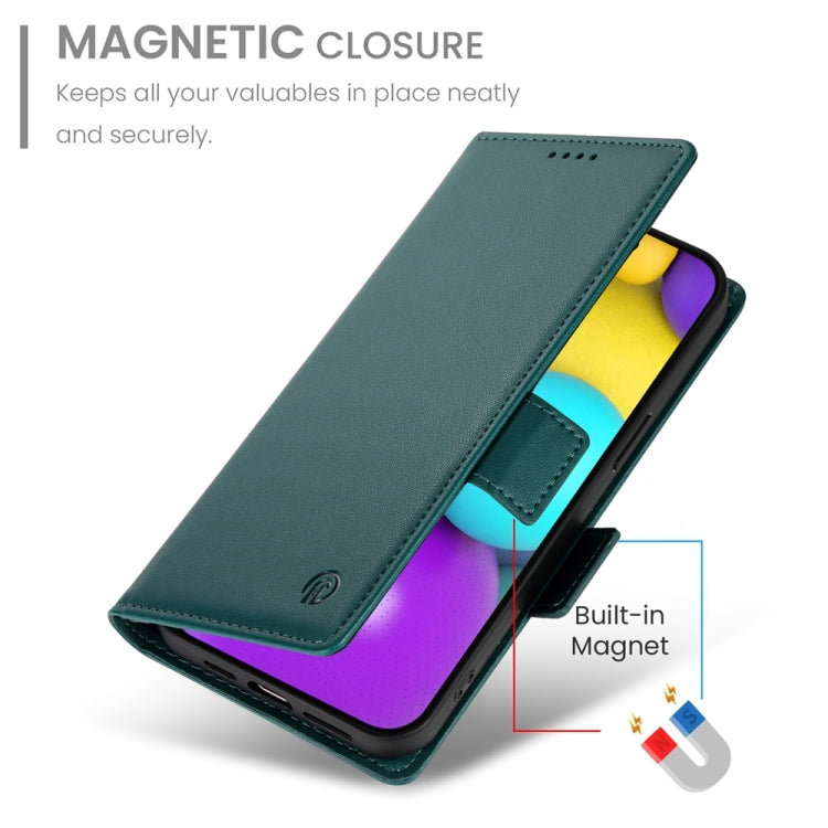 For iPhone 16 Side Buckle Magnetic Frosted Leather Phone Case(Dark Green) - iPhone 16 Cases by buy2fix | Online Shopping UK | buy2fix