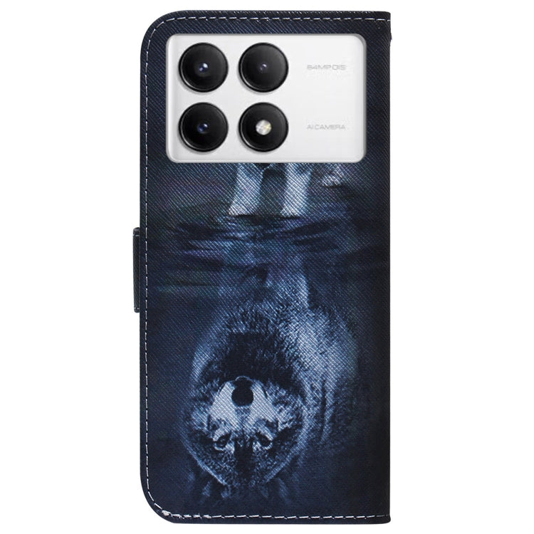 For Xiaomi Redmi K70 Pro / K70 Coloured Drawing Flip Leather Phone Case(Wolf and Dog) - K70 Cases by buy2fix | Online Shopping UK | buy2fix