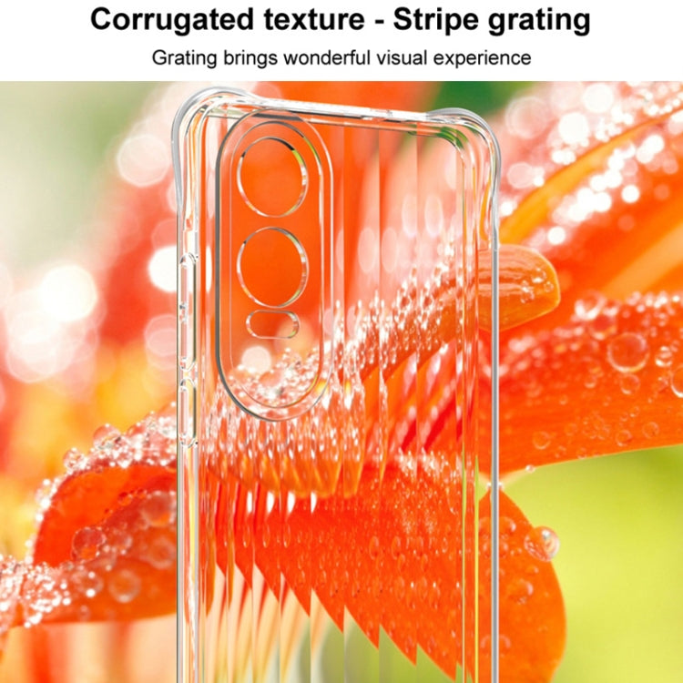 For OPPO K12x 5G IMAK Corrugated Texture Airbag TPU Phone Case(Transparent Black) - OPPO Cases by imak | Online Shopping UK | buy2fix