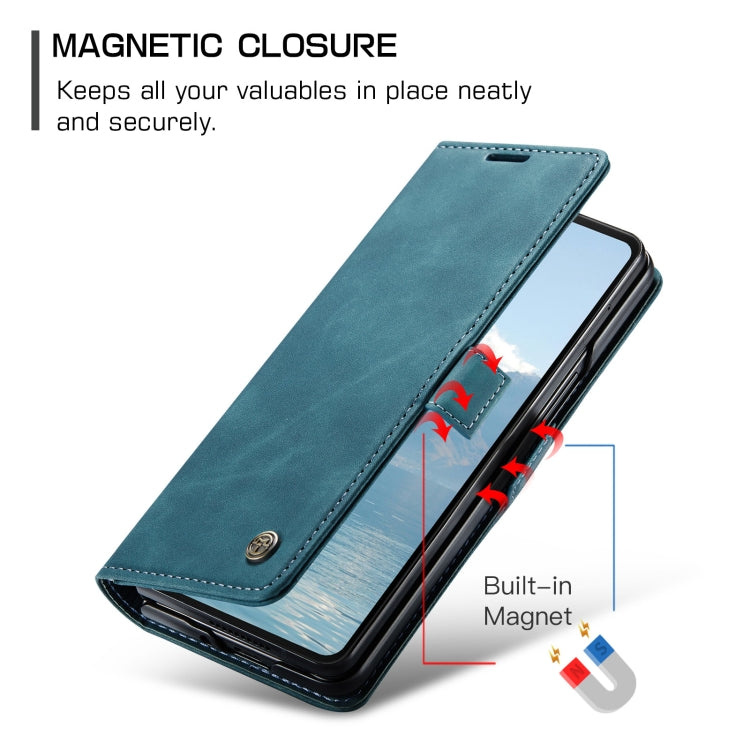 For Samsung Galaxy Z Fold6 5G CaseMe 013 Multifunctional Horizontal Flip Leather Phone Case(Blue) - Galaxy Z Fold6 5G Cases by CaseMe | Online Shopping UK | buy2fix