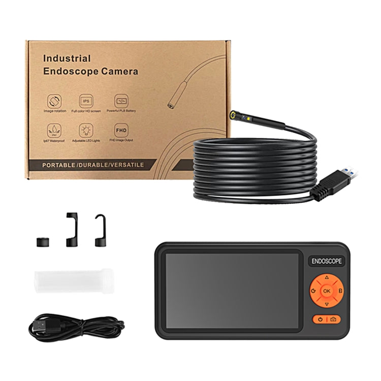 T29 5 inch IPS Screen 8mm Single Lens IP67 Waterproof Industrial Endoscope With Bracket, Length:5m -  by buy2fix | Online Shopping UK | buy2fix