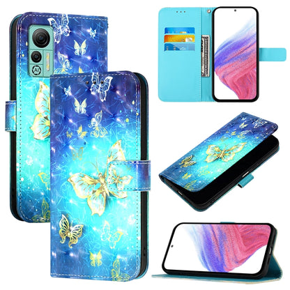 For Ulefone Note 14 3D Painting Horizontal Flip Leather Phone Case(Golden Butterfly) - Ulefone Cases by buy2fix | Online Shopping UK | buy2fix