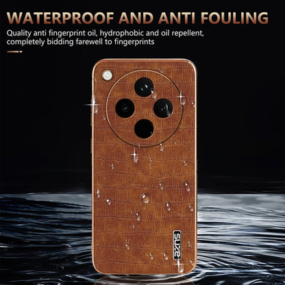 For OPPO Find X8 AZNS Electroplated Frame Crocodile Texture Full Coverage Phone Case(Blue) - Find X8 Cases by AZNS | Online Shopping UK | buy2fix